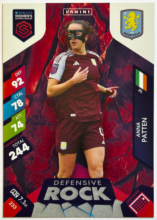 Panini Adrenalyn XL Barclays Women's Super League 2025 - Single DEFENSIVE ROCK Cards (1:4 packets) #232 - #243