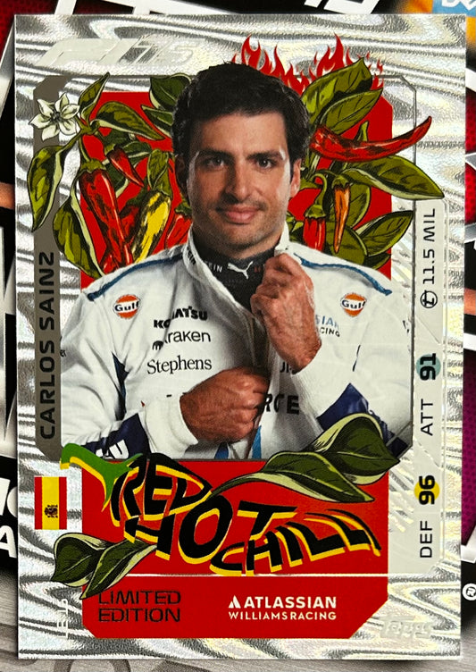 Topps F1 Turbo Attax 2025 - CARLOS SAINZ (WILLIAMS) Red Hot Chilli Limited Edition LE16