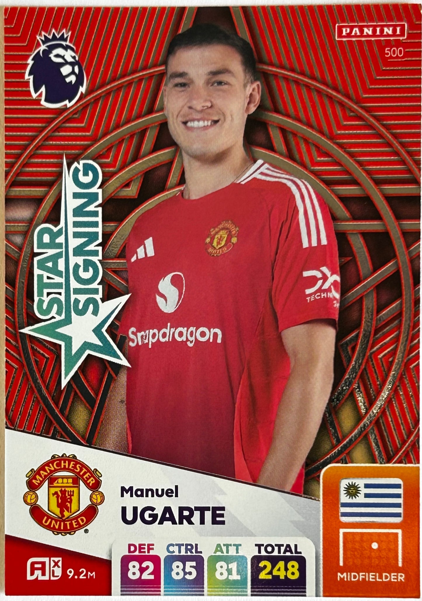 Panini Adrenalyn XL Premier League 2025 - MANUEL UGARTE (MANCHESTER UNITED) Star Signing 500
