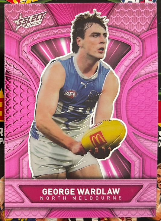 Select AFL 2025 Footy Stars - GEORGE WARDLAW (NORTH MELBOURNE) Pink Dragon Scales LDP60