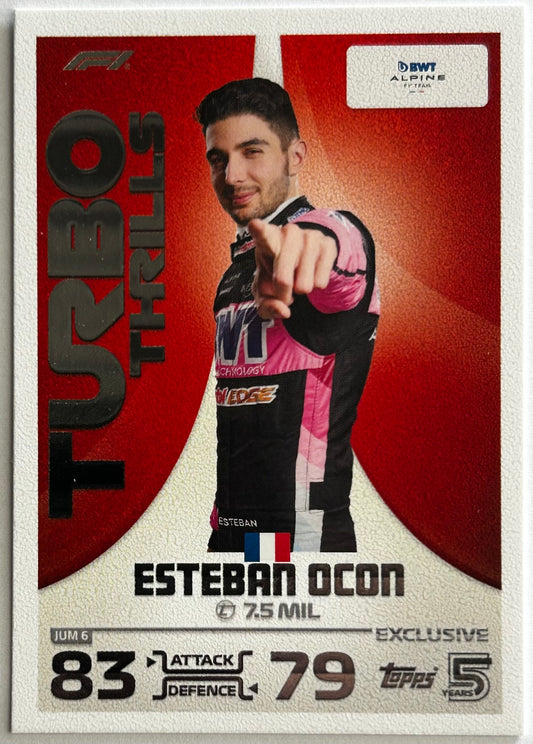 Topps F1 Turbo Attax 2024 - ESTEBAN OCON (BWT ALPINE) Turbo Thrills Jumbo Box Exclusive JUM6