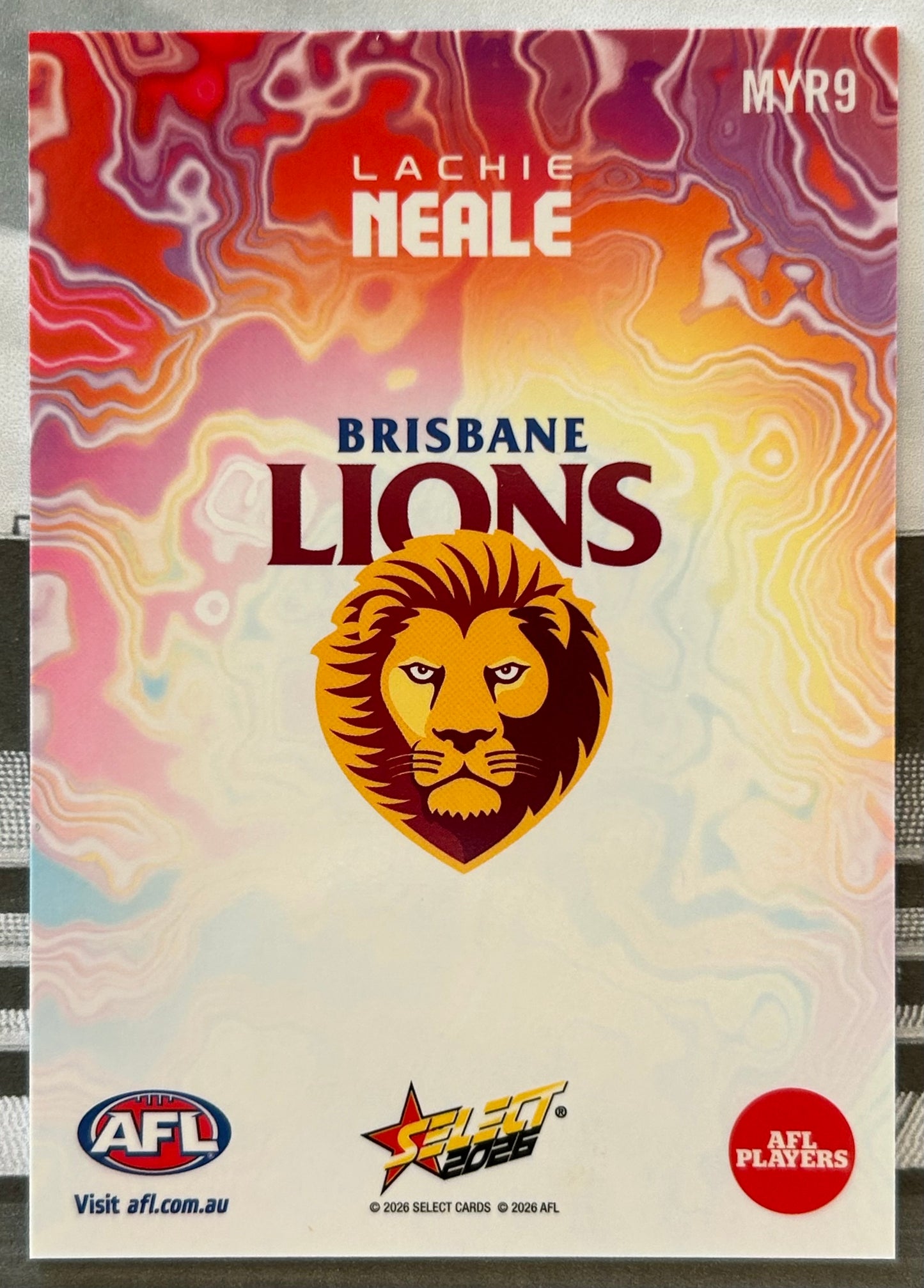 Select AFL Footy Stars 2026 - LACHIE NEALE (BRISBANE LIONS) Mercury Tie-Dye MYR9