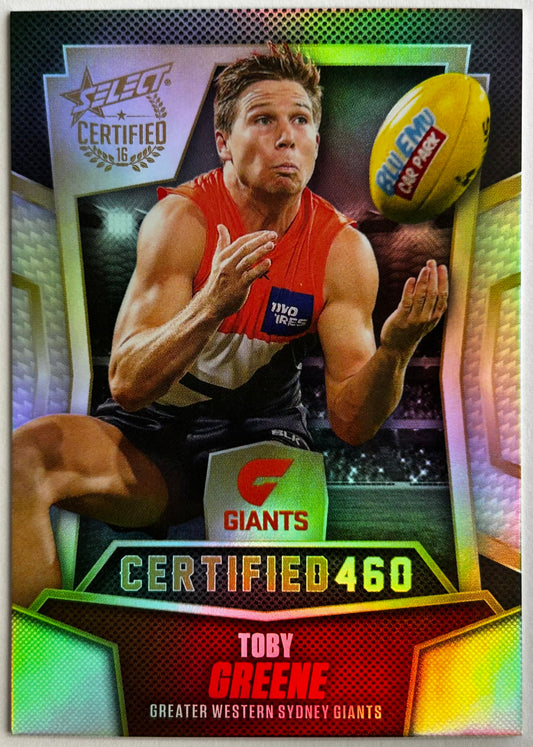 Select AFL 2016 Certified - TOBY GREENE (GWS GIANTS) Certified 460 C102