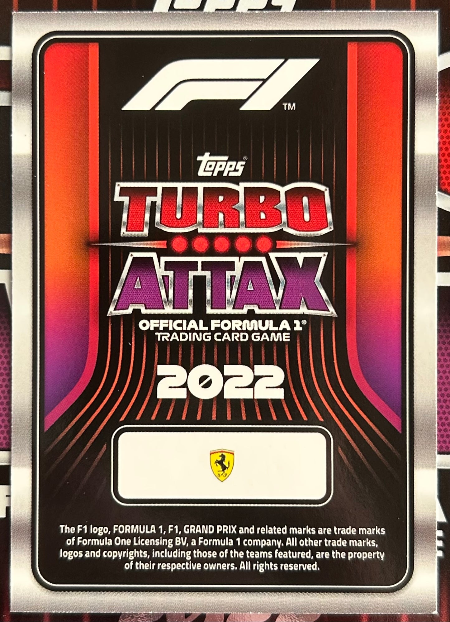 Topps F1 Turbo Attax 2022 - CARLOS SAINZ (FERRARI) Diamond Limited Edition LE13D