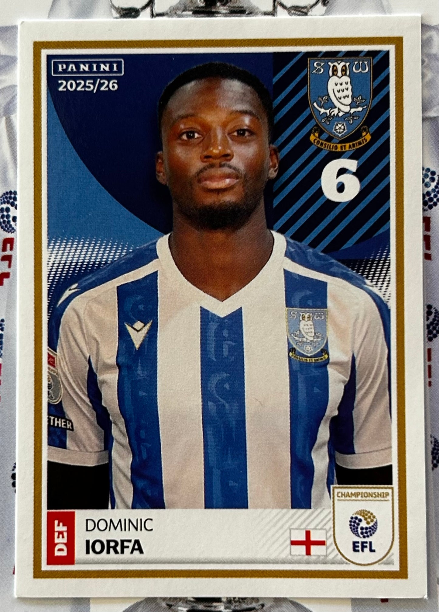 Panini EFL 2025-26 Sticker Collection - Single SHEFFIELD WEDNESDAY Stickers (#347 - #364)