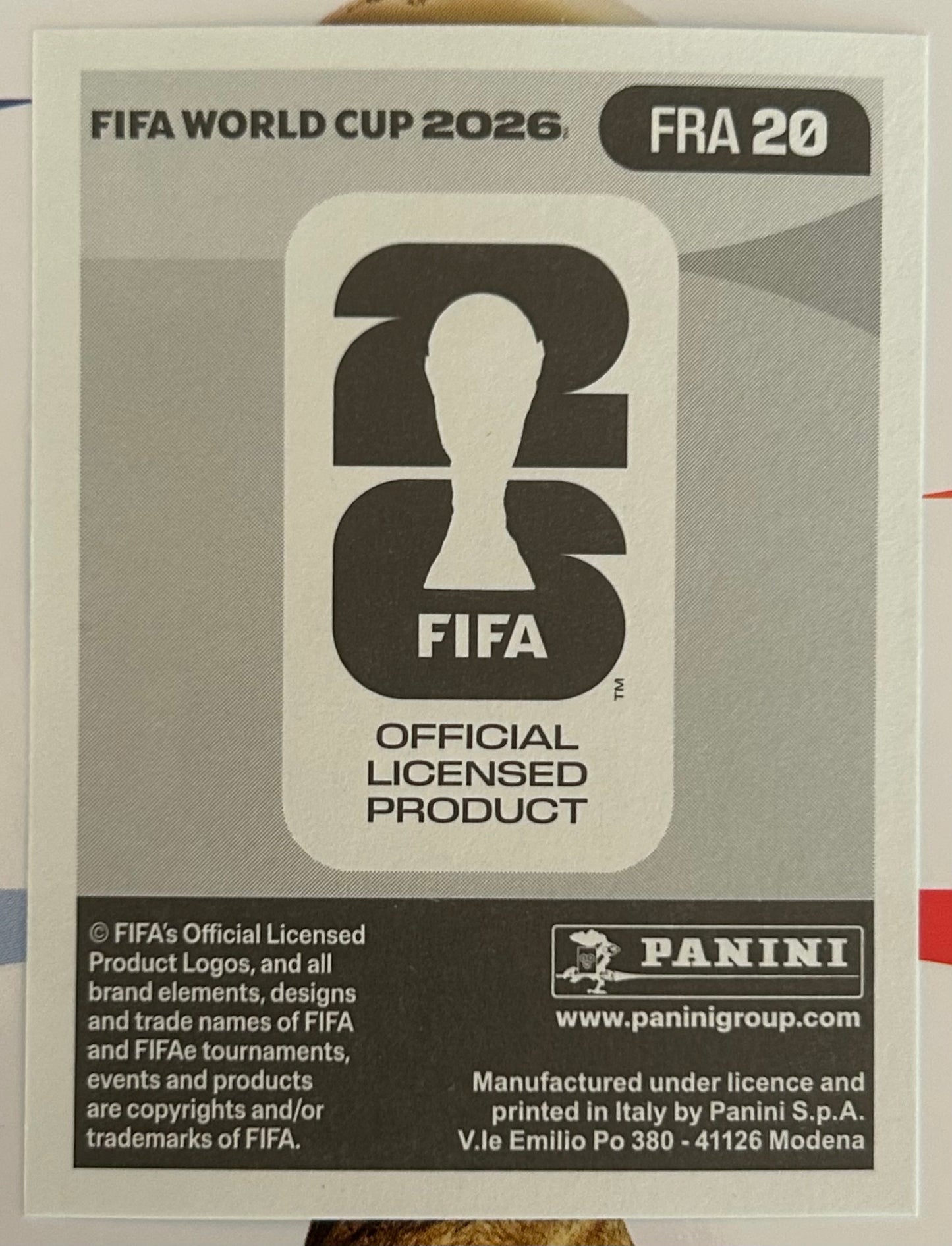 Panini FIFA World Cup 2026 Official Sticker Collection - KYLIAN MBAPPE (FRANCE) FRA20