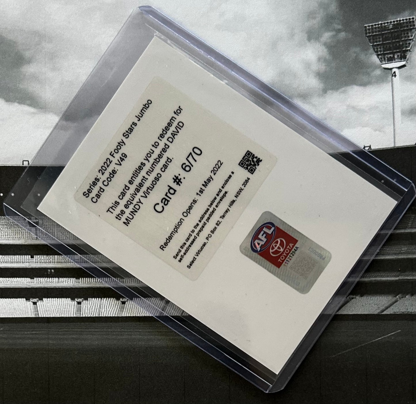 Select AFL Footy Stars Jumbo 2022 - DAVID MUNDY (FREMANTLE DOCKERS) Virtuoso Redemption V49 /70