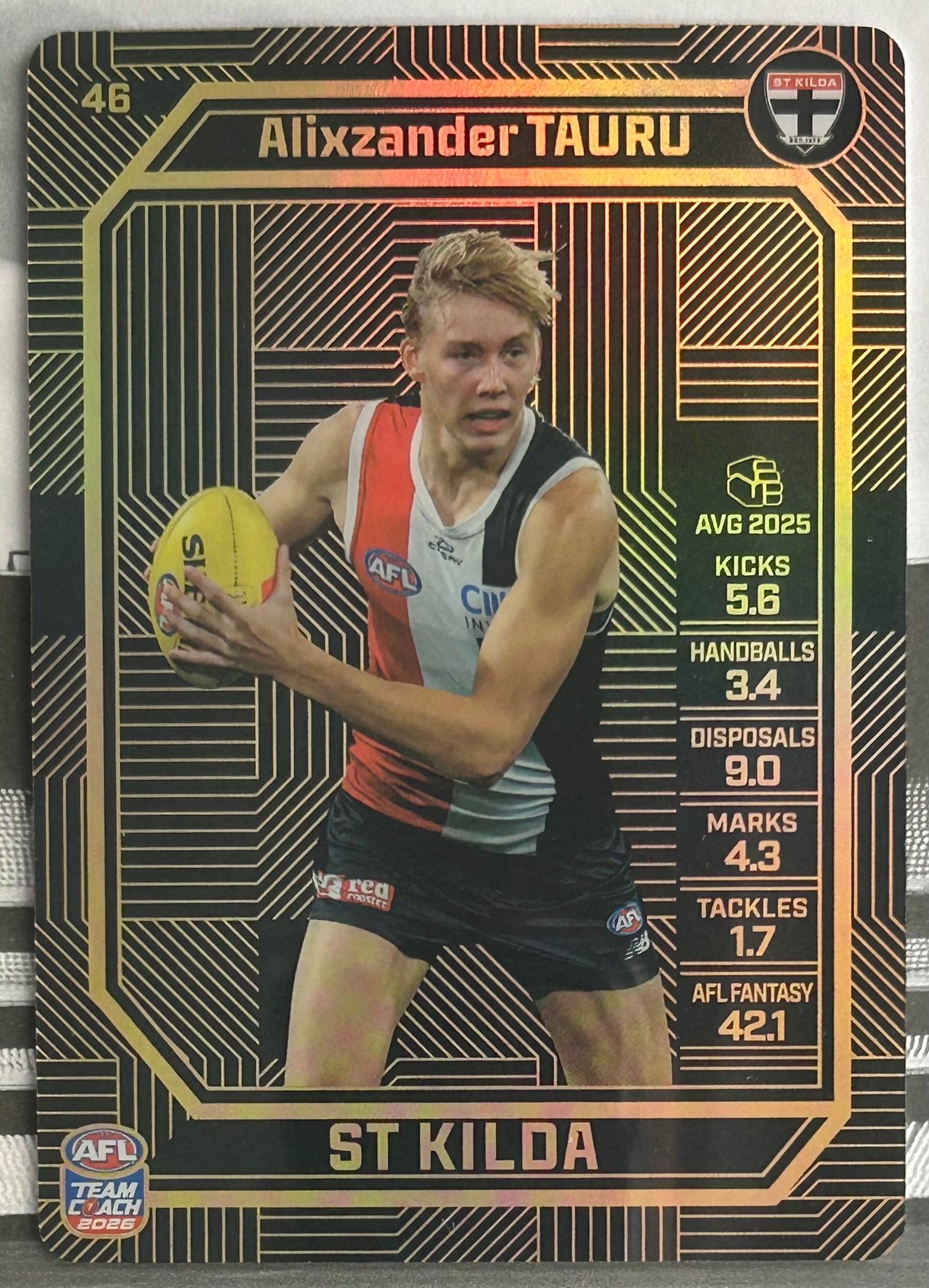AFL Teamcoach 2026 - ALIXZANDER TAURU (ST KILDA) Bronze Parallel #46 (1:6 pks)