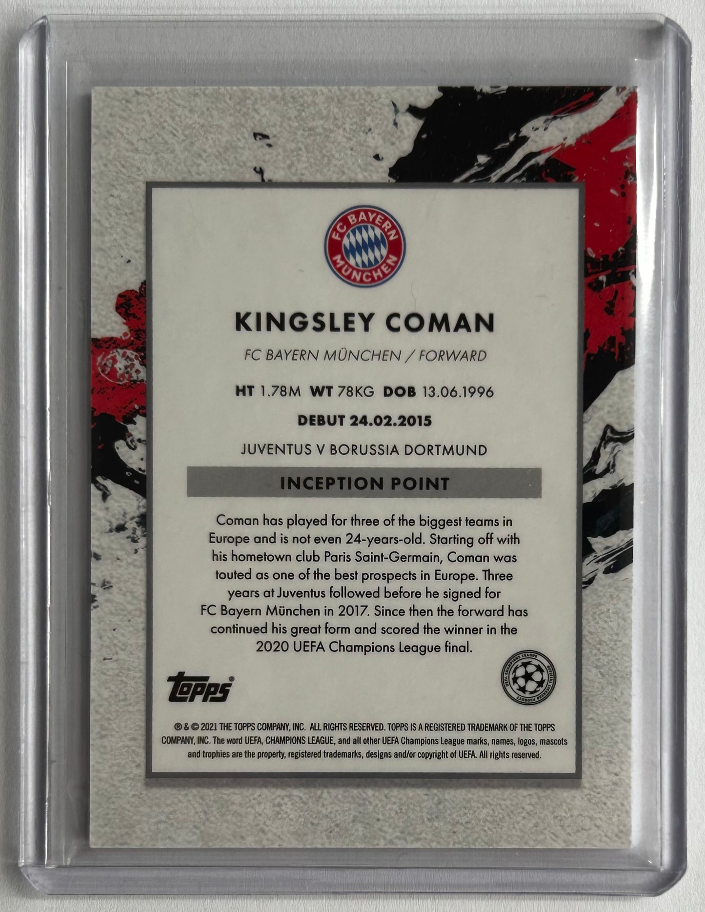 2020-21 Topps Inception UCL - KINGSLEY COMAN (BAYERN MUNICH) Star Quality