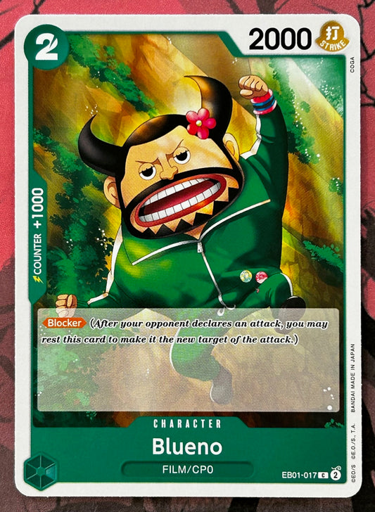 EB01-017 BLUENO One Piece Character Card (Green) English