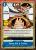 EB01-029 SORRY. I'M A GONER. One Piece Event Card (Blue) English