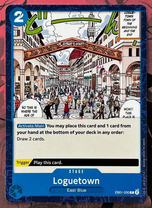 EB01-030 LOGUETOWN One Piece Stage Card (Blue) English