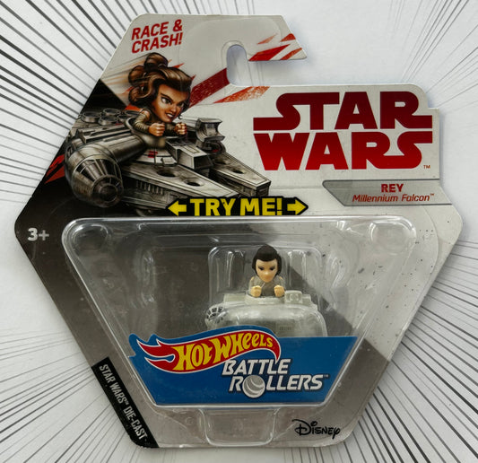 Mattel Hot Wheels Diecast 1:64 -  Rey Millennium Falcon Star Wars Battle Rollers