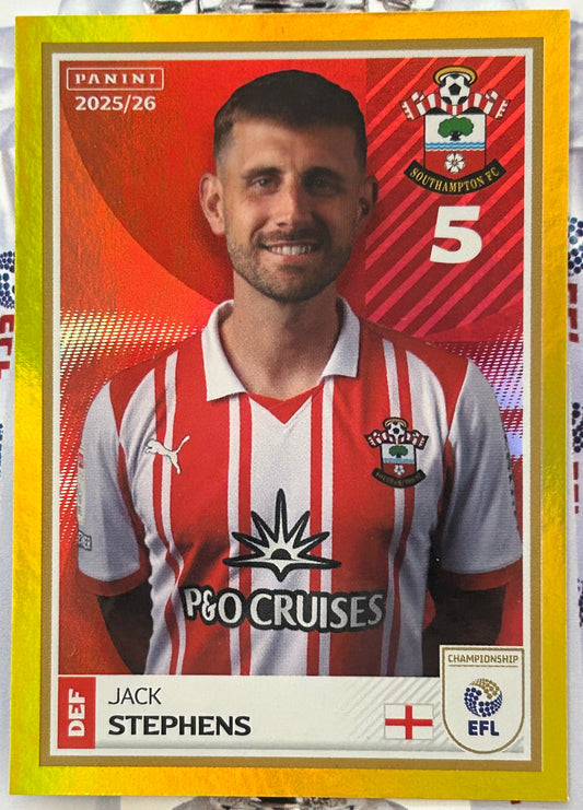 Panini EFL 2025-26 Sticker Collection - JACK STEPHENS (SOUTHAMPTON) Gold Captain Parallel #370
