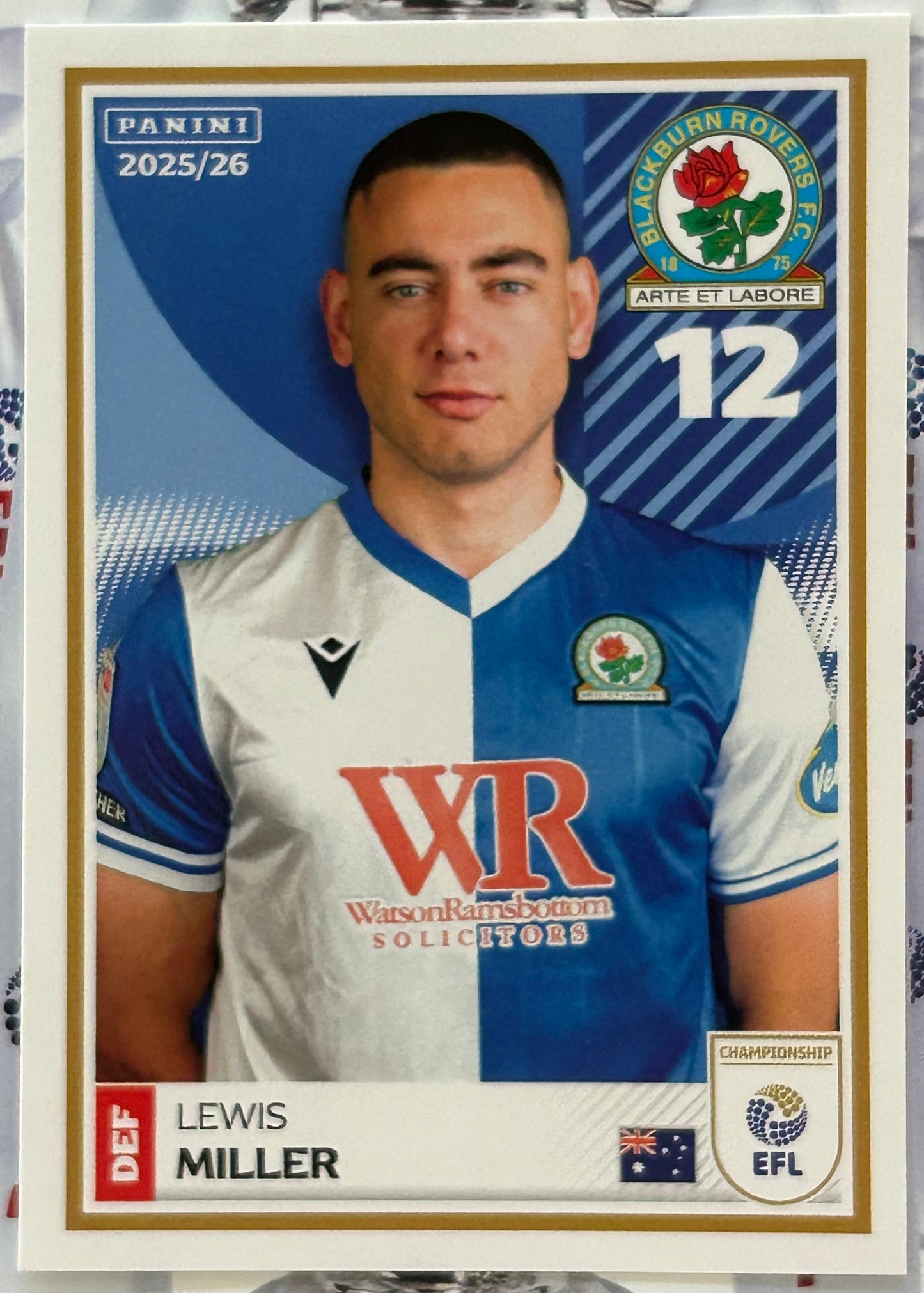 Panini EFL 2025-26 Sticker Collection - Single BLACKBURN ROVERS Stickers (#35 - #52)