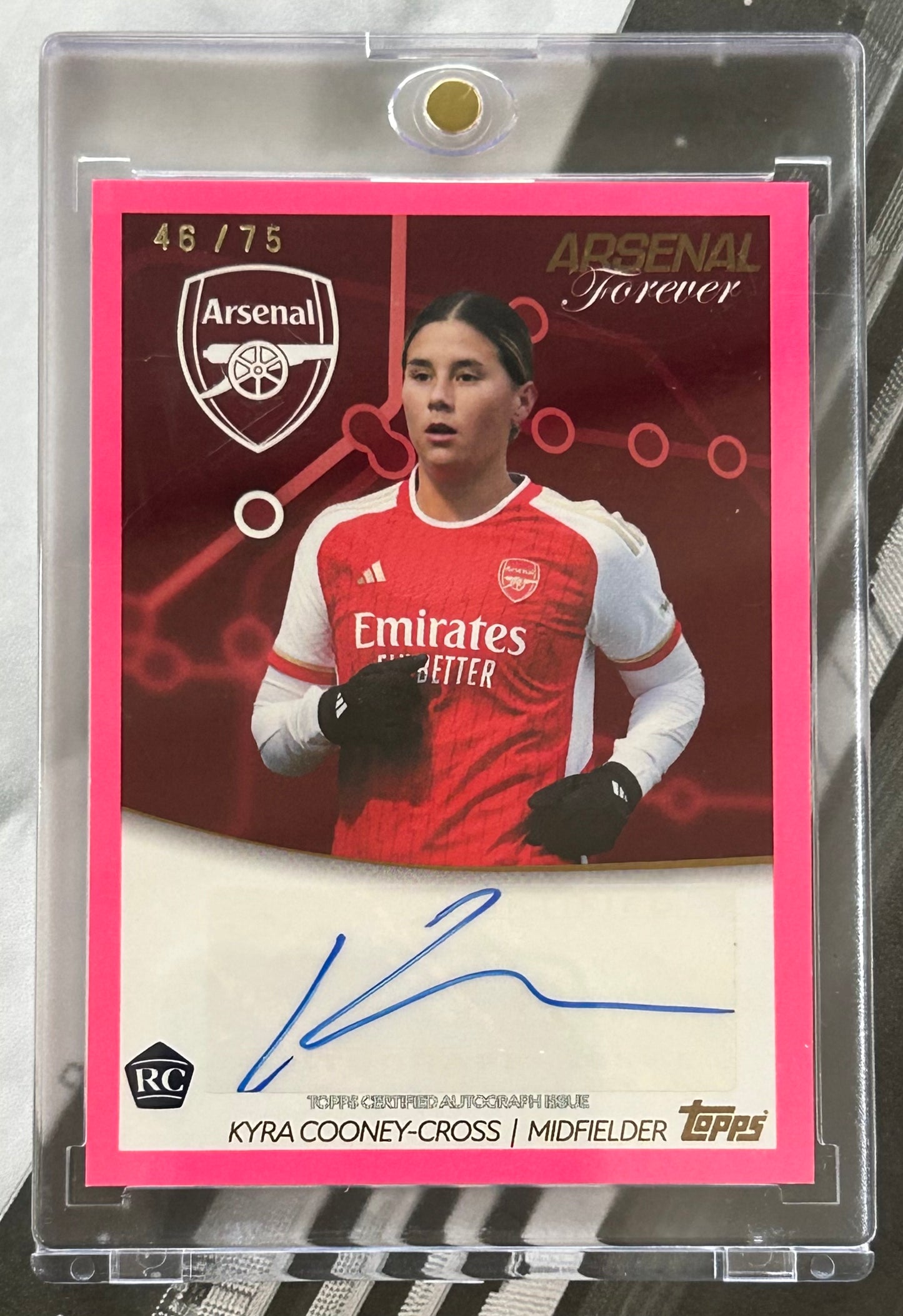 Topps Arsenal Forever 2023-24 - KYRA COONEY-CROSS (ARSENAL) NL-CC Rookie RC Pink Parallel /75