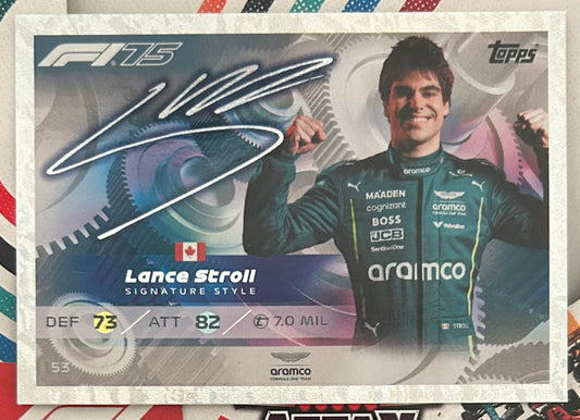 Topps F1 Turbo Attax 2025 - LANCE STROLL (ASTON MARTIN ARAMCO) Signature Style Holo Foil #53