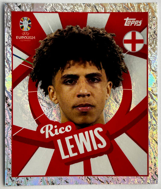 Topps UEFA EURO 2024 Sticker Collection - RICO LEWIS (ENGLAND) Foil Player to Watch ENG PTW