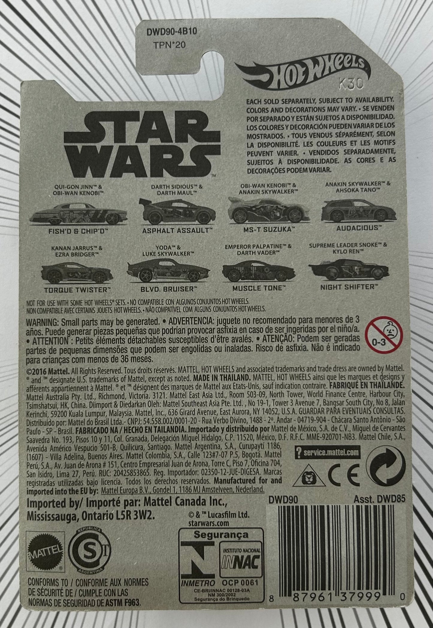 Mattel Hot Wheels Diecast 1:64 - MS-T Suzuka 3/8 Star Wars