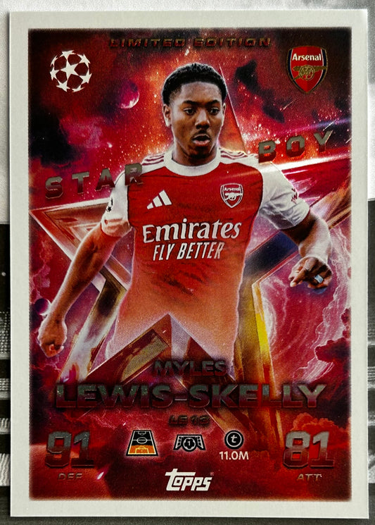 2025-26 Topps UCC Match Attax - MYLES LEWIS-SKELLY (ARSENAL) Star Boy Limited Edition LE13