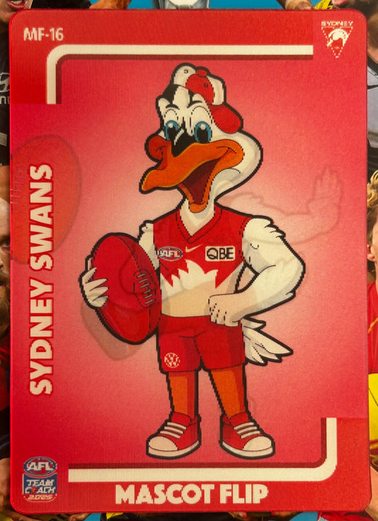 AFL Teamcoach 2025 - MASCOT FLIP (SYDNEY SWANS) Collector Binder Exclusive MF-16