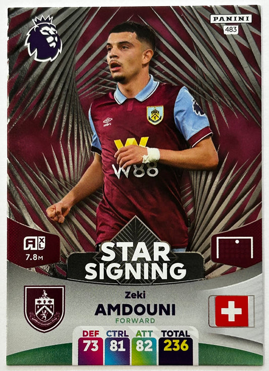 Panini Adrenalyn XL Premier League 2024 - ZEKI AMDOUNI (BURNLEY) Star Signing 483