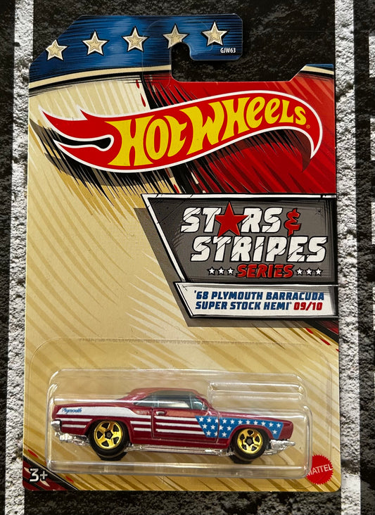 Mattel Hot Wheels Diecast 1:64 - '68 Plymouth Barracuda Super Stock Hemi 09/10 Stars & Stripes Series