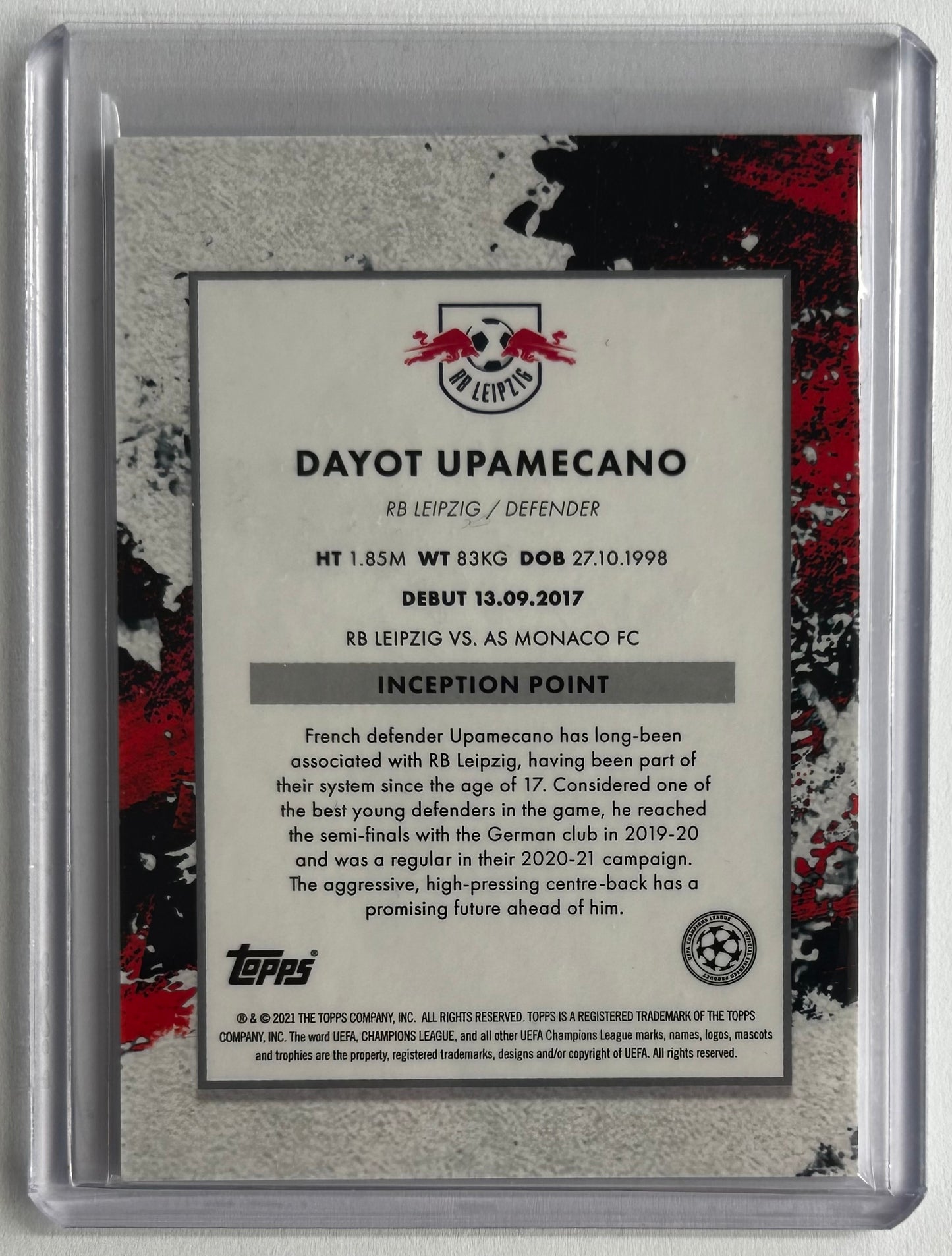 2020-21 Topps Inception UCL - DAYOT UPAMECANO (RB LEIPZIG) Star Quality