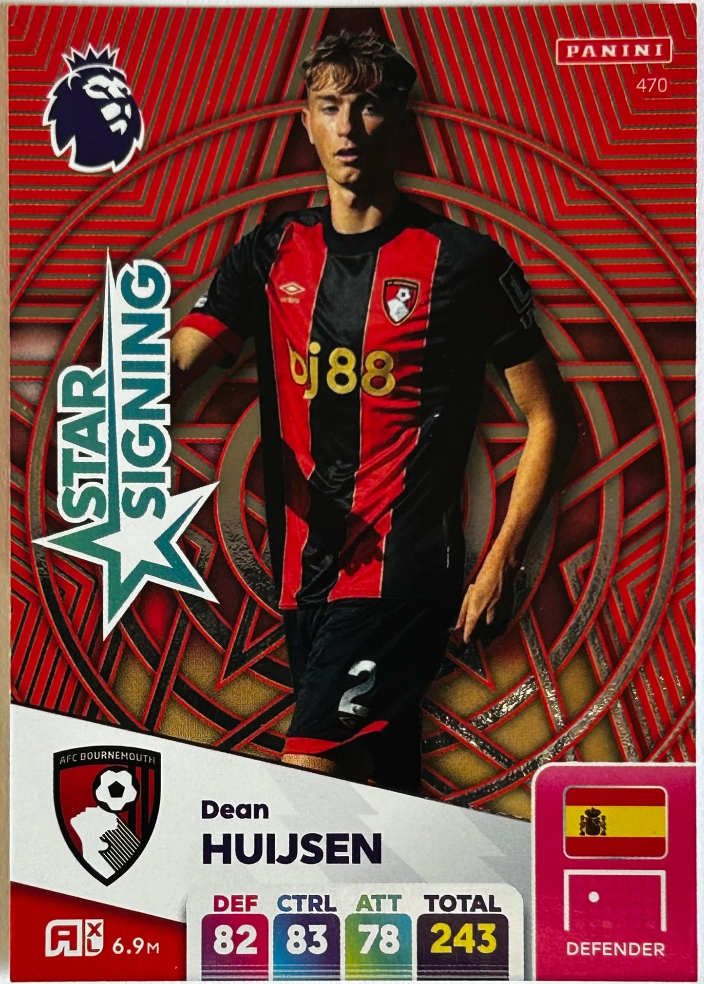 Panini Adrenalyn XL Premier League 2025 - DEAN HUIJSEN (BOURNEMOUTH) Star Signing 470