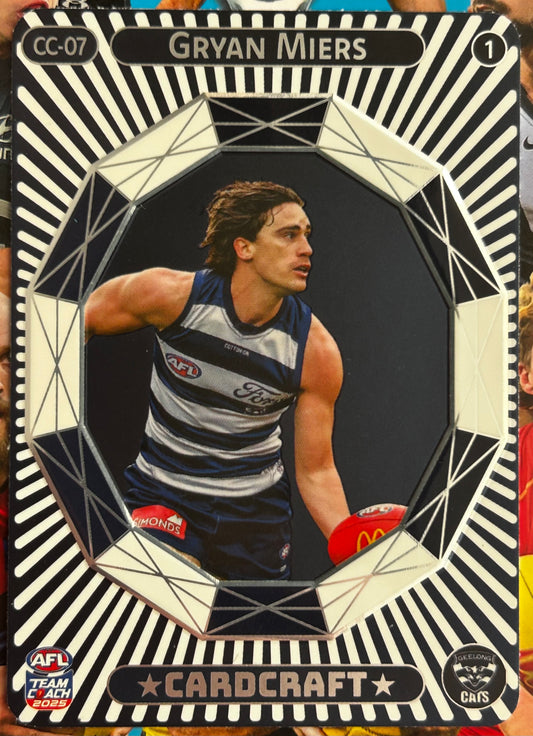 AFL Teamcoach 2025 - GRYAN MIERS (GEELONG CATS) Card Craft CC-07 Action 1:6 packs