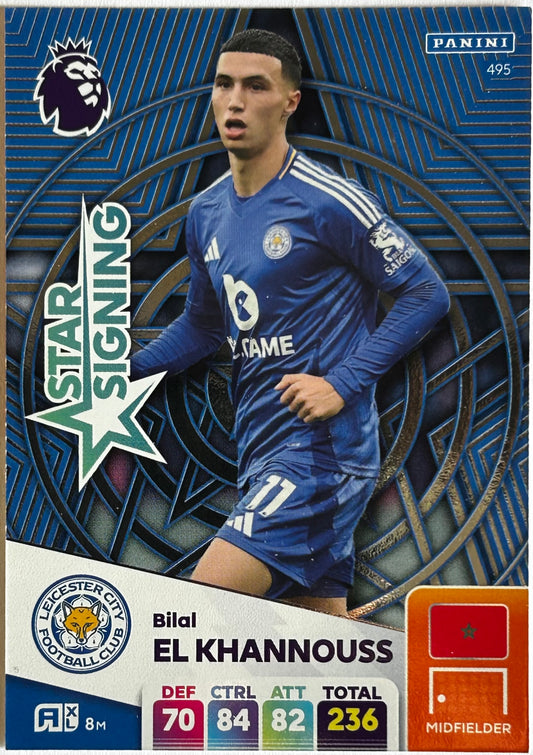 Panini Adrenalyn XL Premier League 2025 - BILAL EL KHANNOUSS (LEICESTER CITY) Star Signing 495
