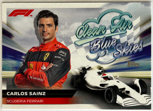 Topps Formula One Flagship 2022 - CARLOS SAINZ (SCUDERIA FERRARI) Clean Air Blue Skies CABS-CS