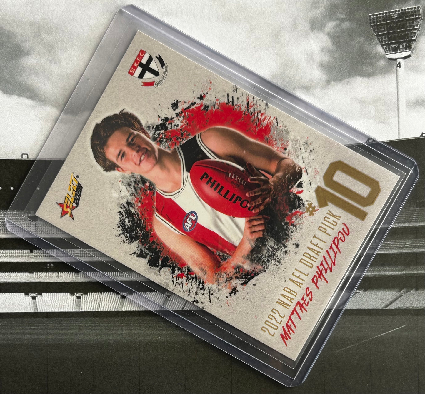 Select AFL 2022 nab Rising Star - MATTAES PHILLIPOU (ST KILDA) Draft Pick No. 10 DP10 /255