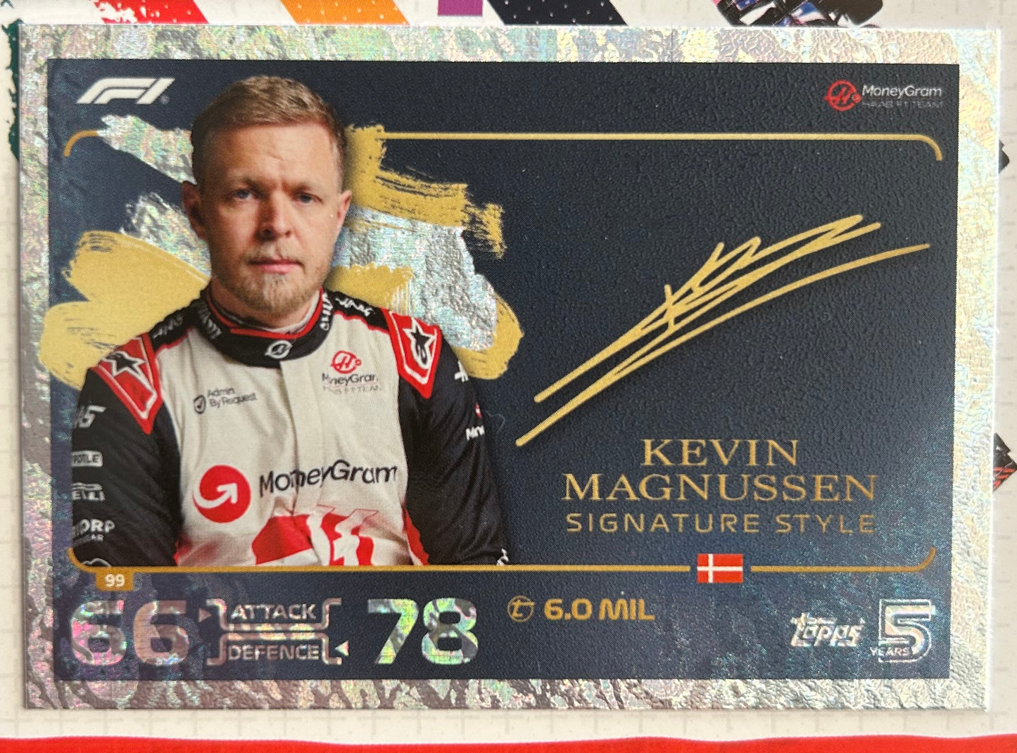 Topps F1 Turbo Attax 2024 - KEVIN MAGNUSSEN (HAAS F1 TEAM) Signature Style Holo Foil #99