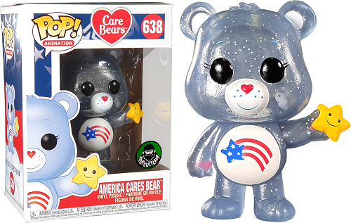 Funko Pop! Vinyl Animation - AMERICA CARES BEAR (Popcultcha Sticker) Care Bears #638