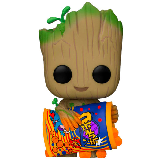 Funko Pop! Vinyl Marvel - GROOT WITH CHEESE PUFFS (Flocked - Special Edition) I Am Groot #1196