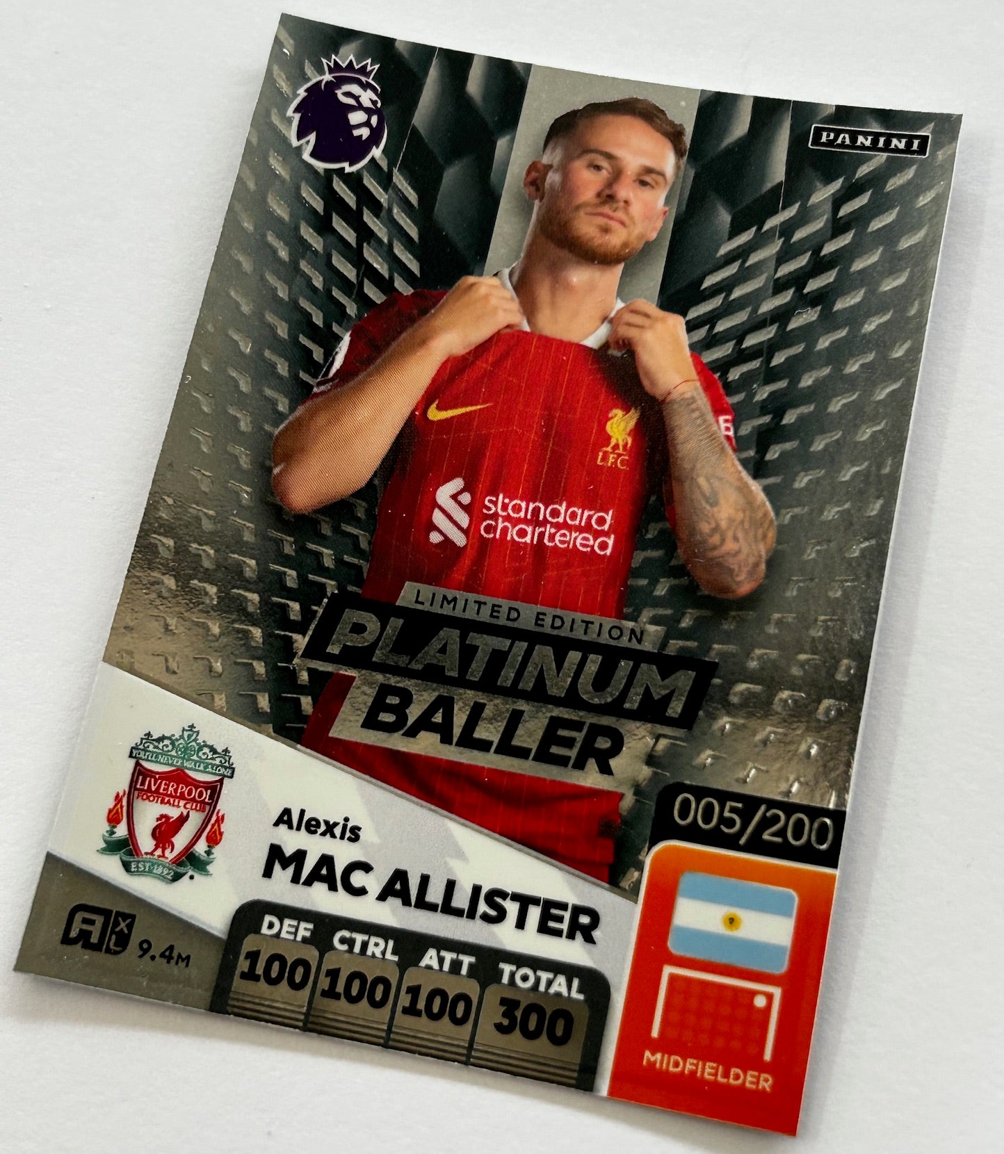 Panini Adrenalyn XL Premier League 2025 - ALEXIS MAC ALLISTER (LIVERPOOL) Platium Baller Limited Edition /200