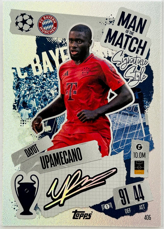 Topps 2024-25 Match Attax UEFA - DAYOT UPAMECANO (BAYERN MUNICH) Man of the Match #405