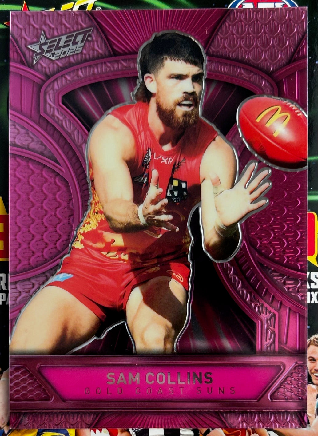 Sam Collins Select AFL 2025 Footy Stars - SAM COLLINS (GOLD COAST SUNS) Pink Drago ...
