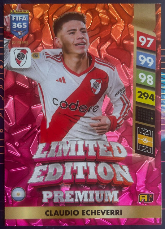 2025 Panini FIFA 365 Adrenalyn XL - CLAUDIO ECHEVERRI (RIVER PLATE) Premium Limited Edition