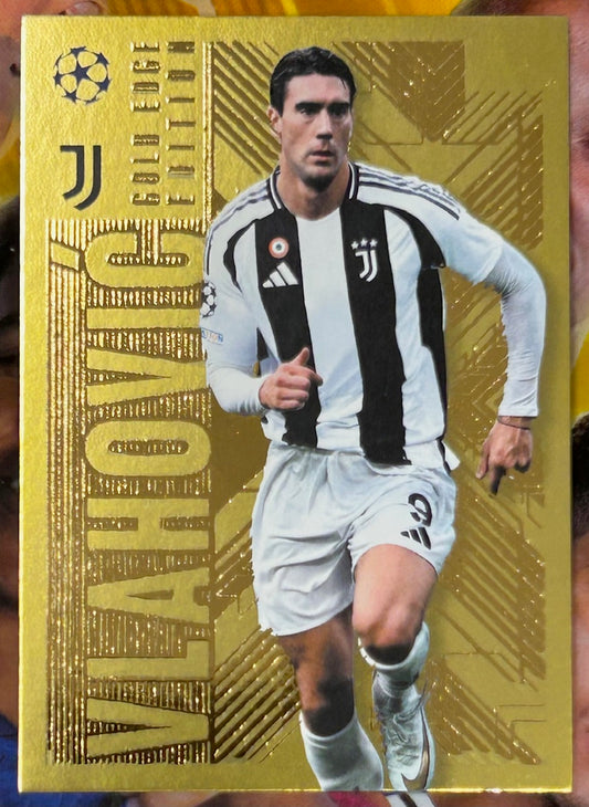Topps 2024-25 Match Attax Extra UEFA - DUSAN VLAHOVIC (JUVENTUS) Gold Edge Edition #GOL7