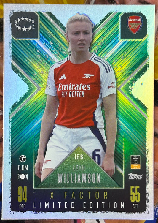 Topps 2024-25 Match Attax Extra UEFA - LEAH WILLIAMSON (ARSENAL) X Factor Limited Edition #LE18