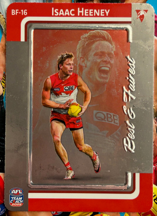 AFL Teamcoach 2025 - ISAAC HEENEY (SYDNEY SWANS) Silver Best & Fairest BF-16 1:8 packs