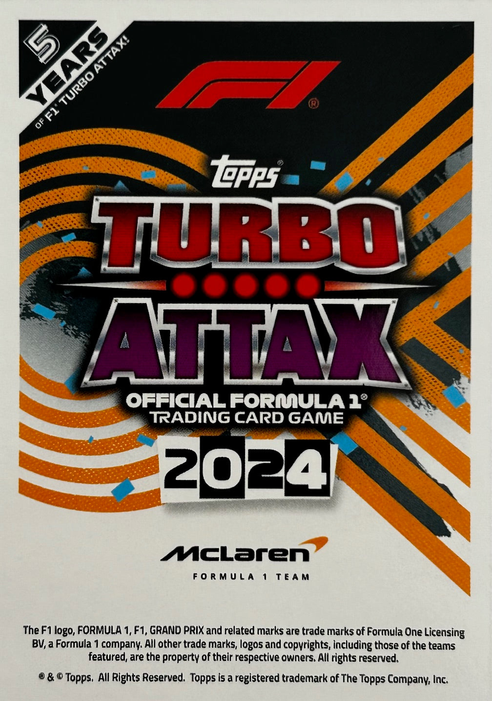 Topps F1 Turbo Attax 2024 - Single McLAREN F1 TEAM Cards (#37 - #45)