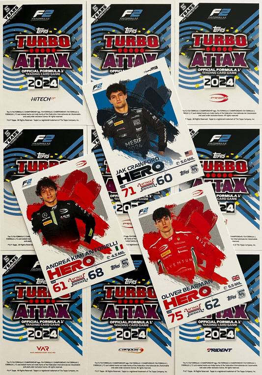 Topps F1 Turbo Attax 2024 - Single F2 HEROES & F2 TURBO CHARGED Cards (#223 - #266)