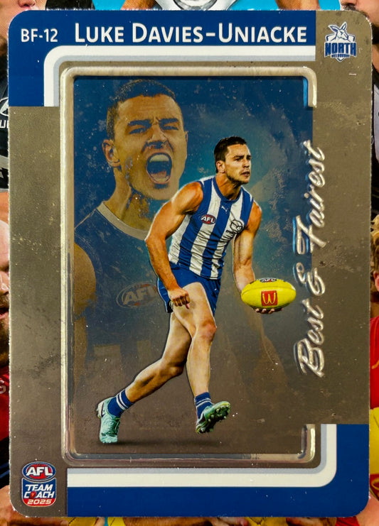 AFL Teamcoach 2025 - LUKE DAVIES-UNIACKE (NORTH MELBOURNE) Silver Best & Fairest BF-12 1:8 packs