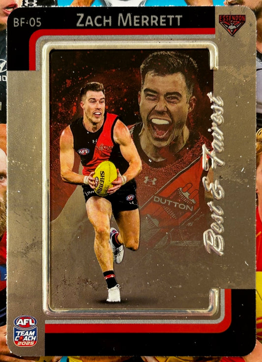 AFL Teamcoach 2025 - ZACH MERRETT (ESSENDON) Silver Best & Fairest BF-05 1:8 packs
