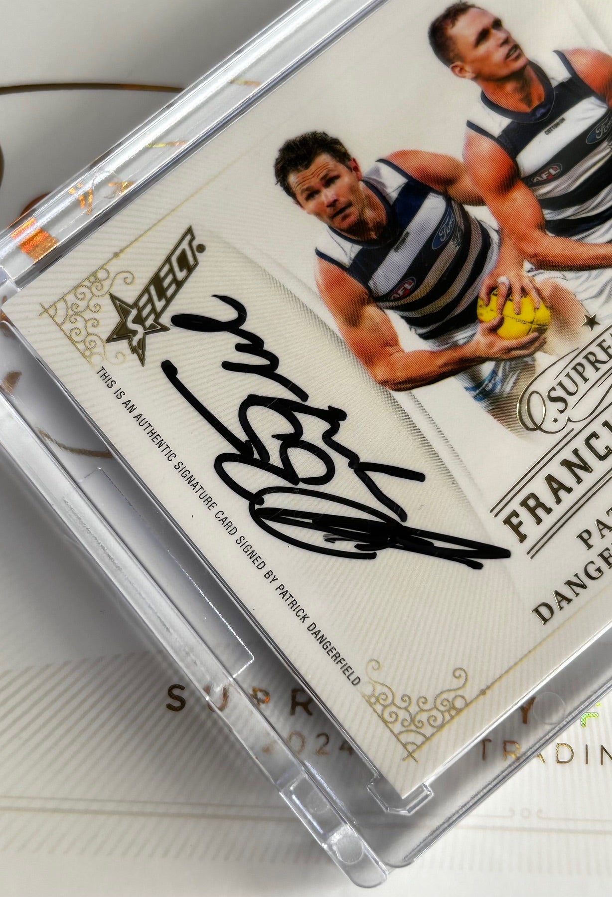 2024 AFL Select Supremacy - PATRICK DANGERFIELD & JOEL SELWOOD (GEELONG CATS) Franchise Greats Dual Signature /50 FGDS7