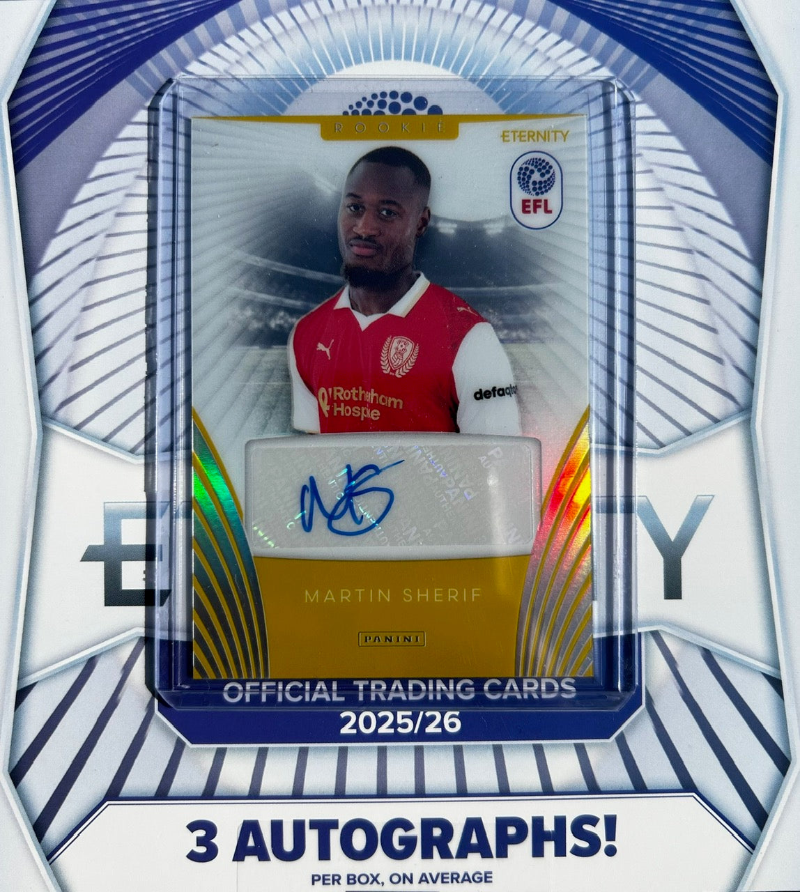 Panini EFL Eternity 2025-26 - MARTIN SHERIF (ROTHERHAM UNITED) Certified Rookie RC Autograph AUT-R22 *Gold Parallel /5*
