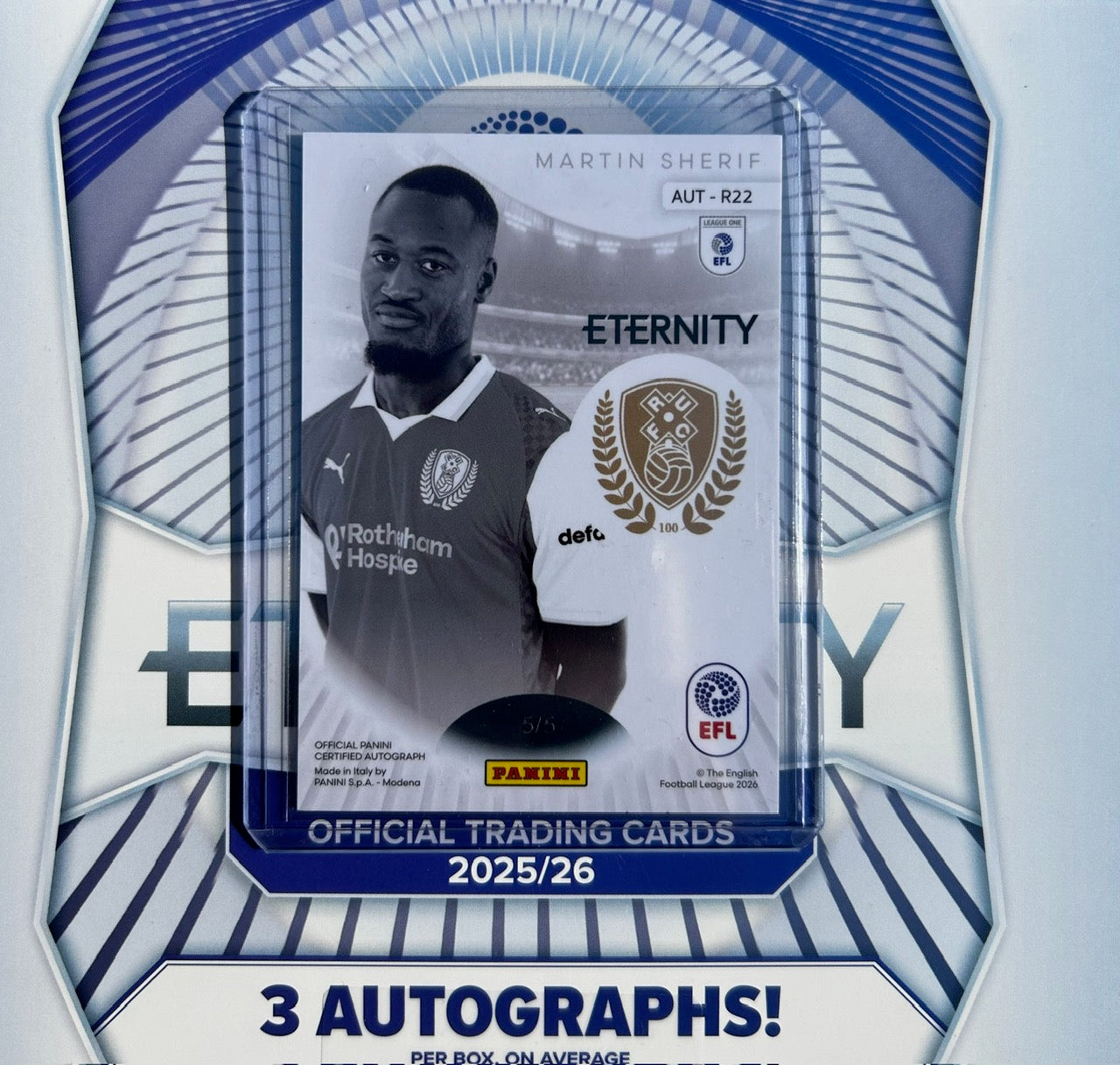 Panini EFL Eternity 2025-26 - MARTIN SHERIF (ROTHERHAM UNITED) Certified Rookie RC Autograph AUT-R22 *Gold Parallel /5*